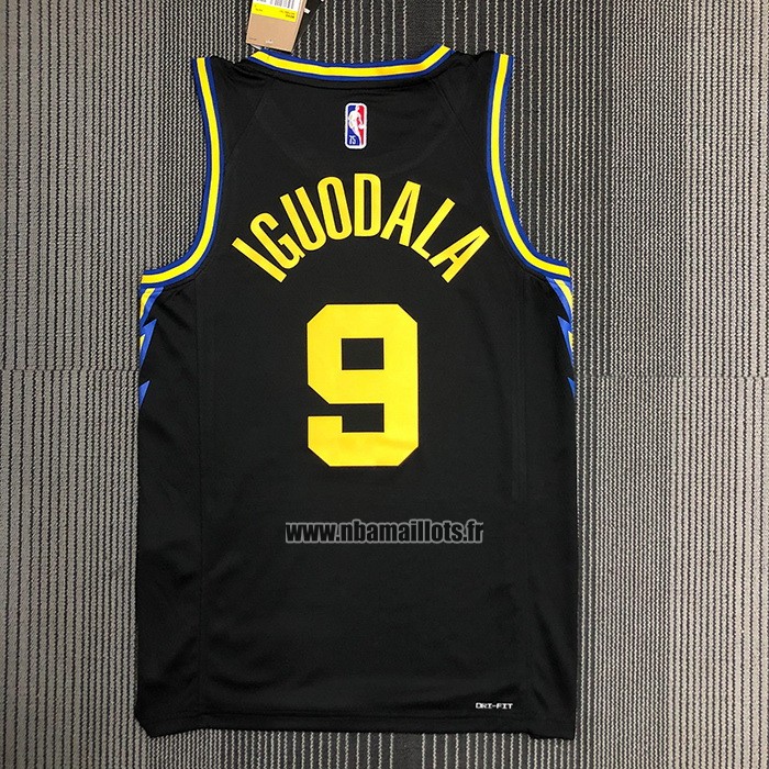 Maillot Golden State Warriors Andre Iguodala NO 9 Ville 2021-22 Noir